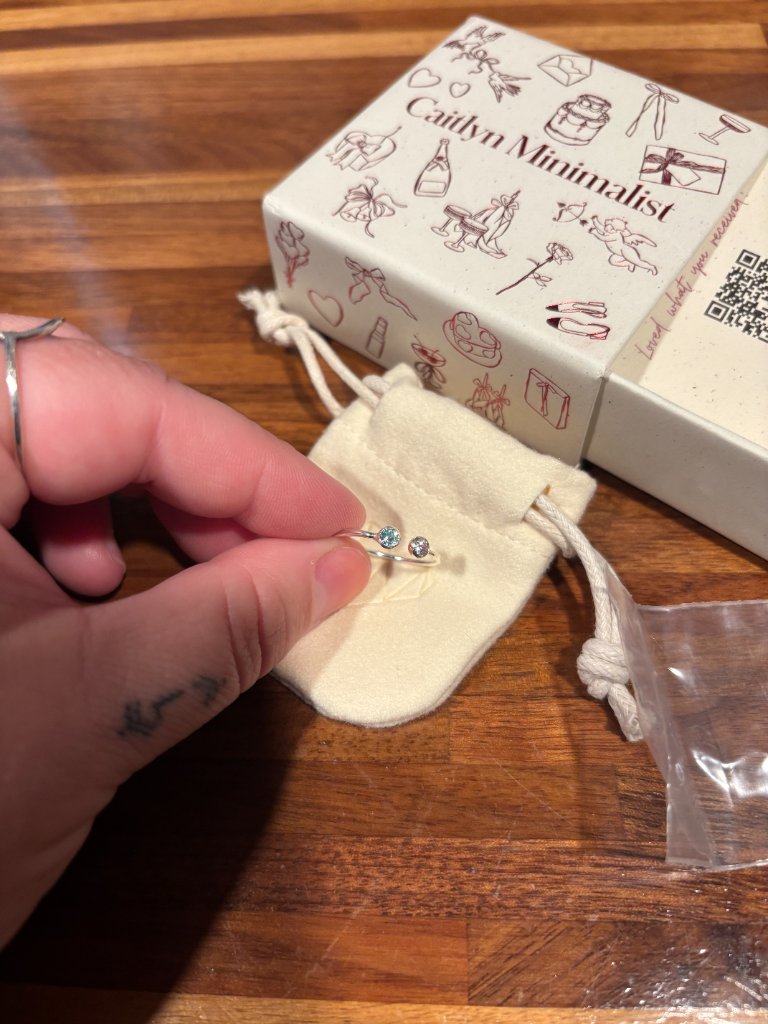 Chevron Birthstone Ring — image 2 of 3